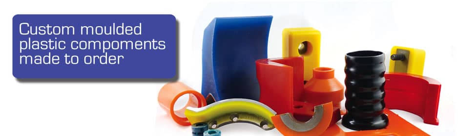 Custom moulded polyurethane components in a range of colours